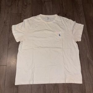 Polo by Ralph Lauren White Short-Sleeve Pocket Tee with Blue Pony